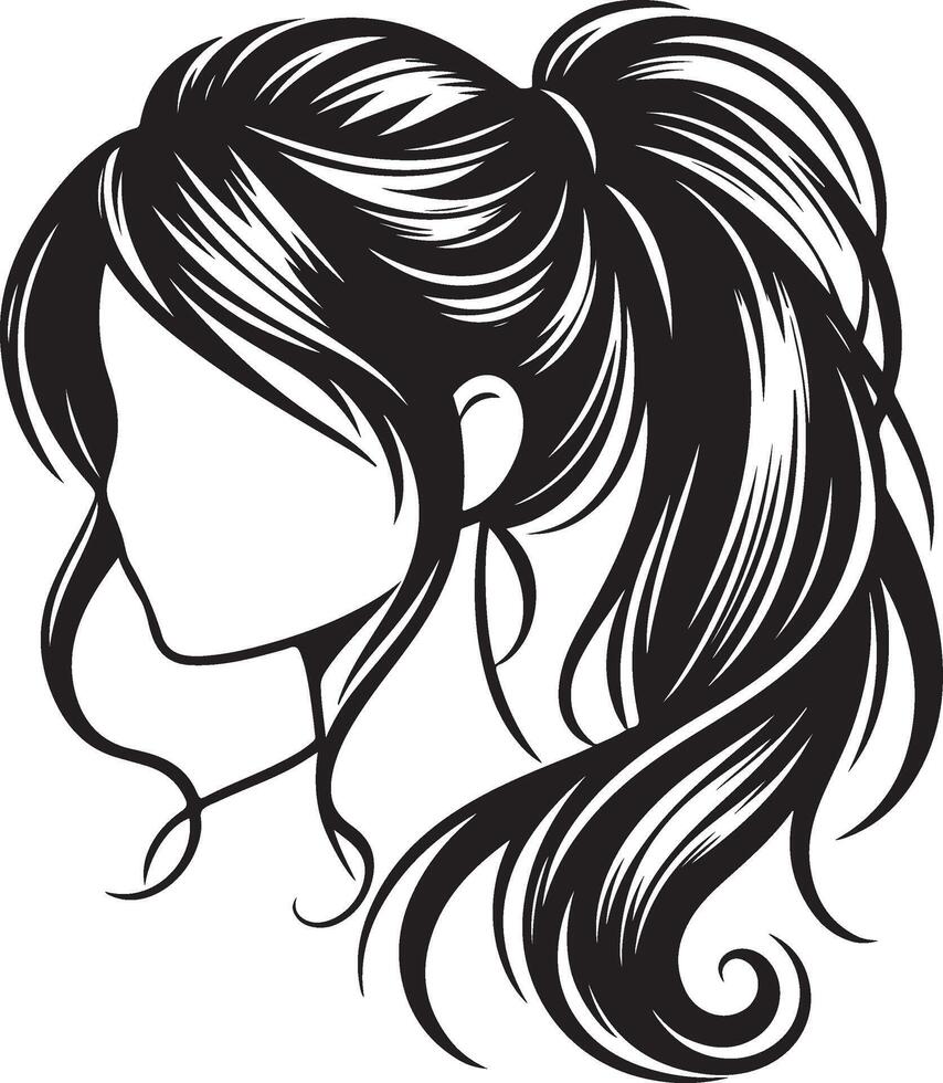 girl hairstyle Illustration vector