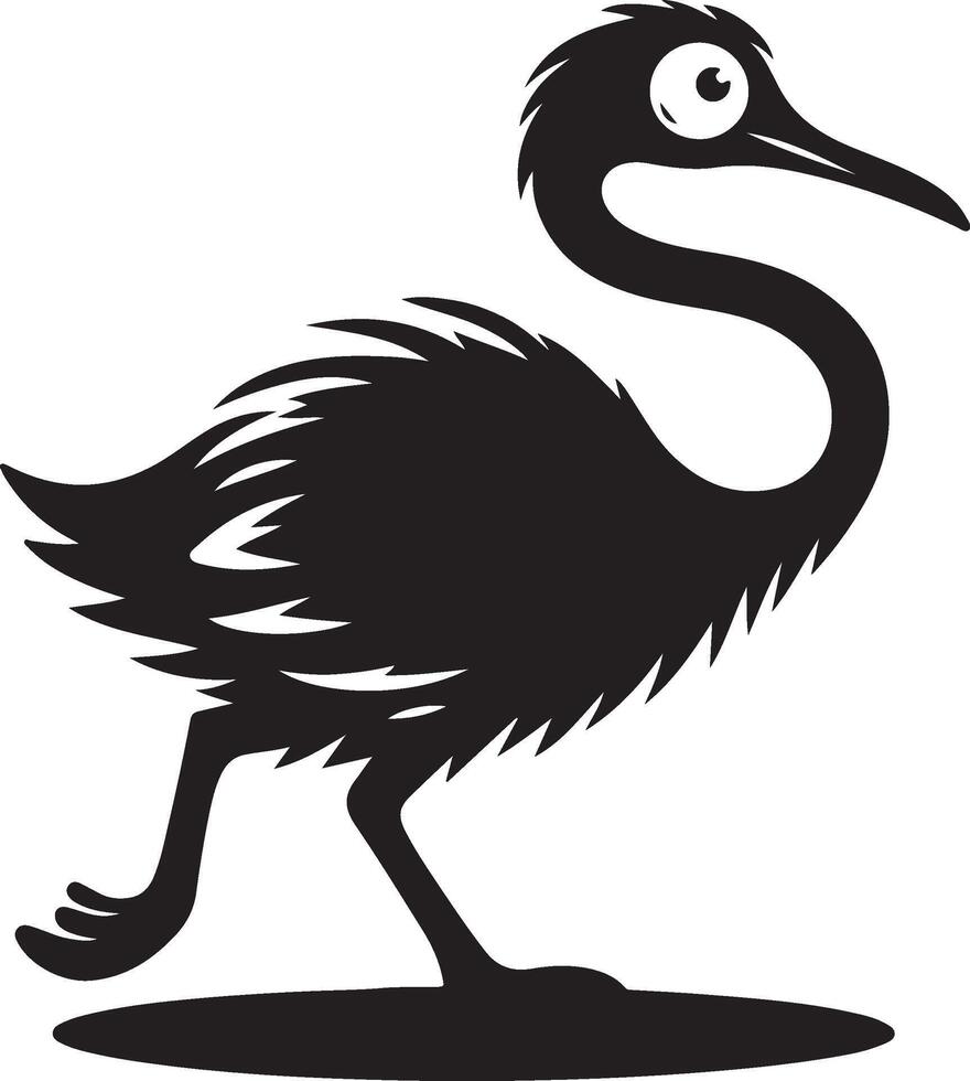 flightless silhouette illustration vector