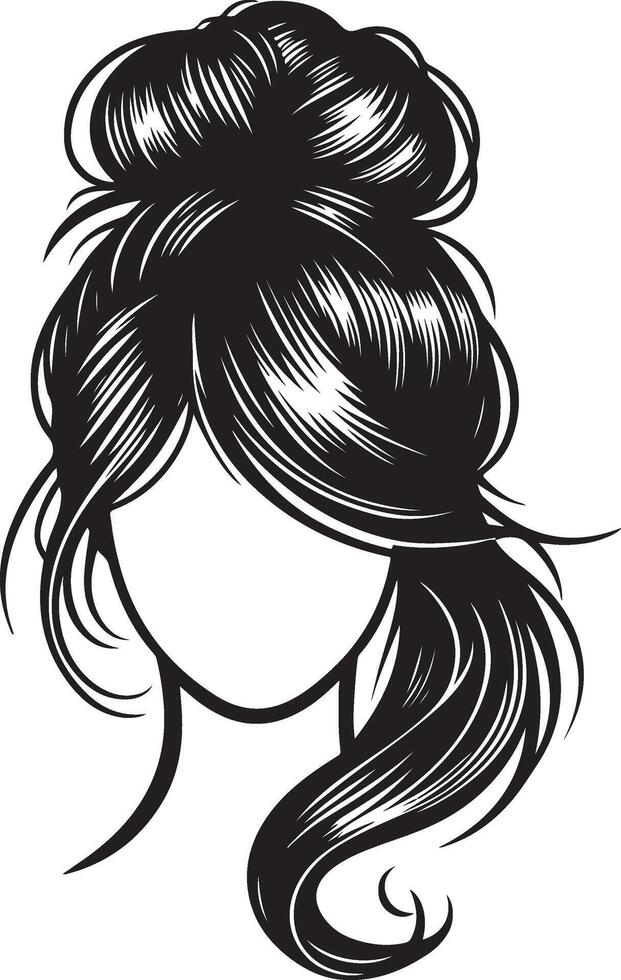 girl hairstyle Illustration vector