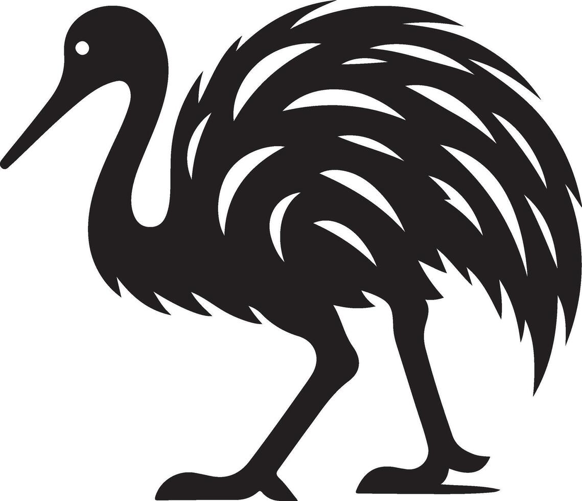flightless silhouette illustration vector