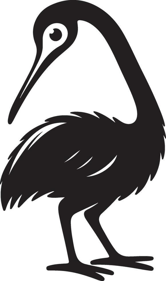 flightless silhouette illustration vector
