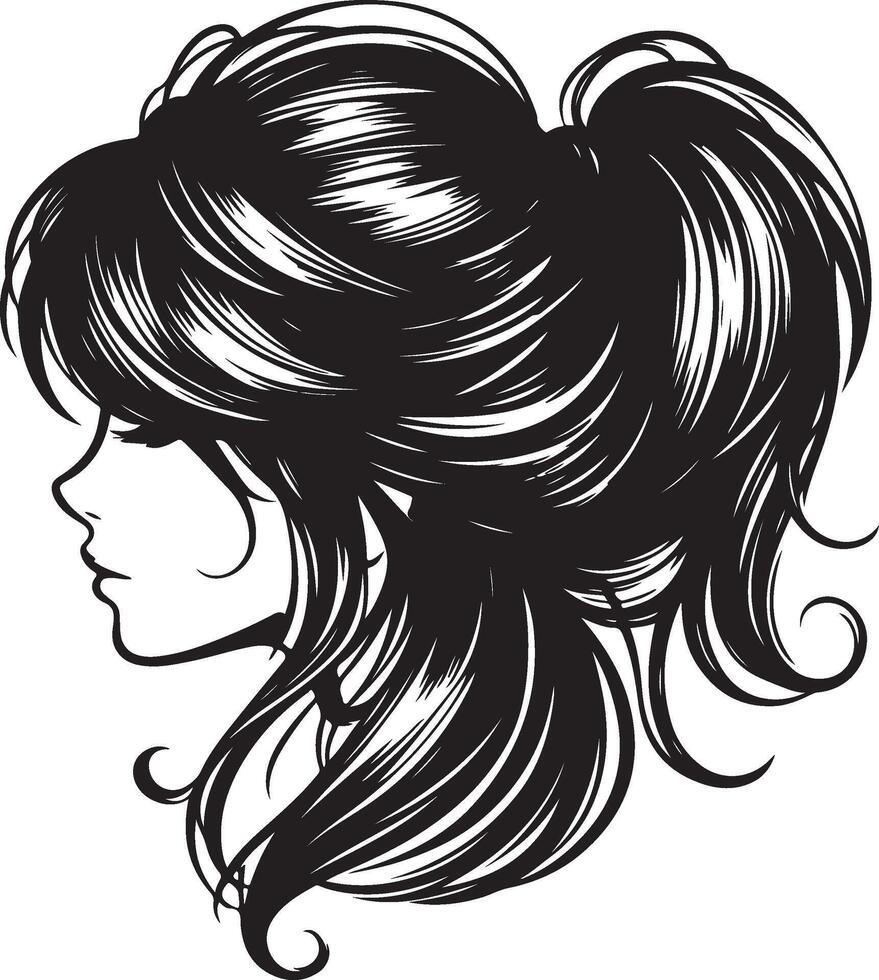 girl hairstyle Illustration vector