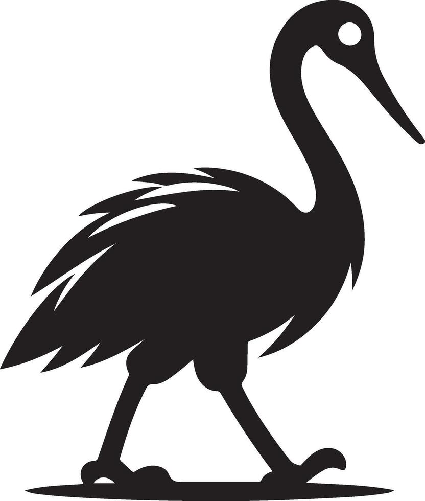 flightless silhouette illustration vector