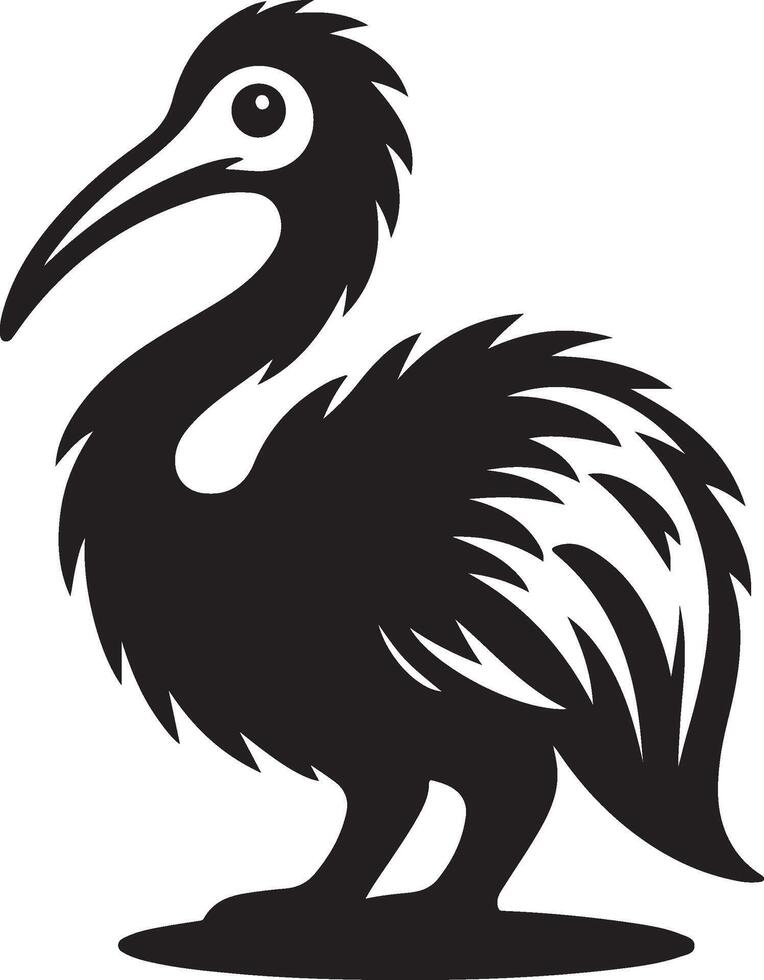 flightless silhouette illustration vector