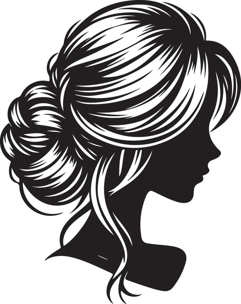 girl hairstyle Illustration vector