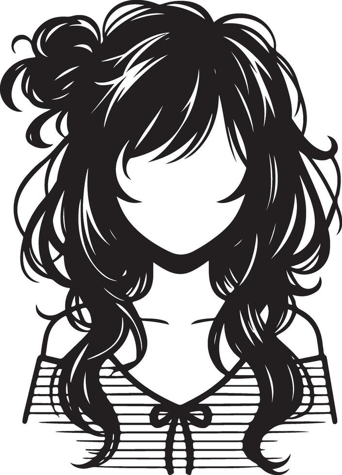 girl hair style Illustration vector