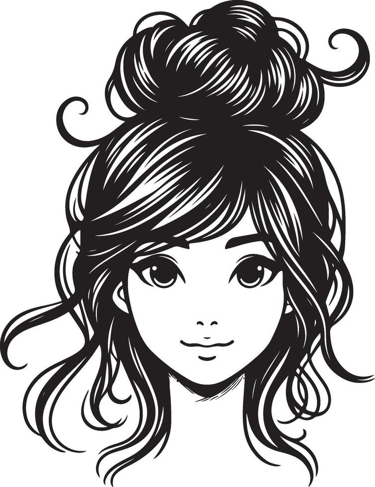 girl hair style Illustration vector