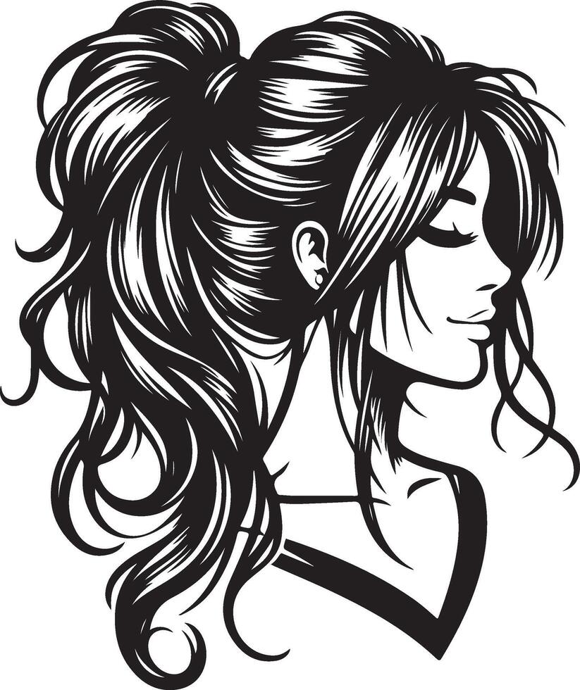 girl hair style Illustration vector