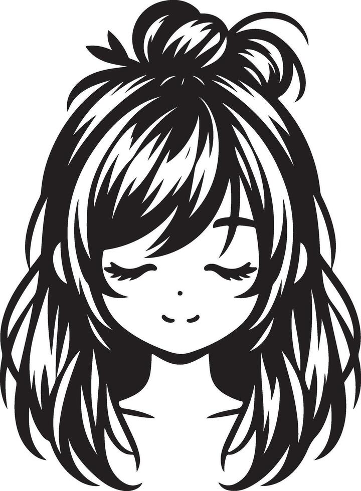 girl hairstyle Illustration vector