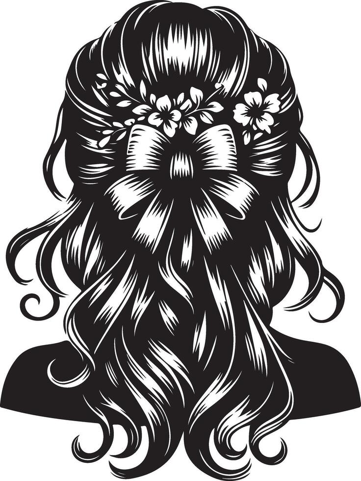 girl hair style Illustration vector