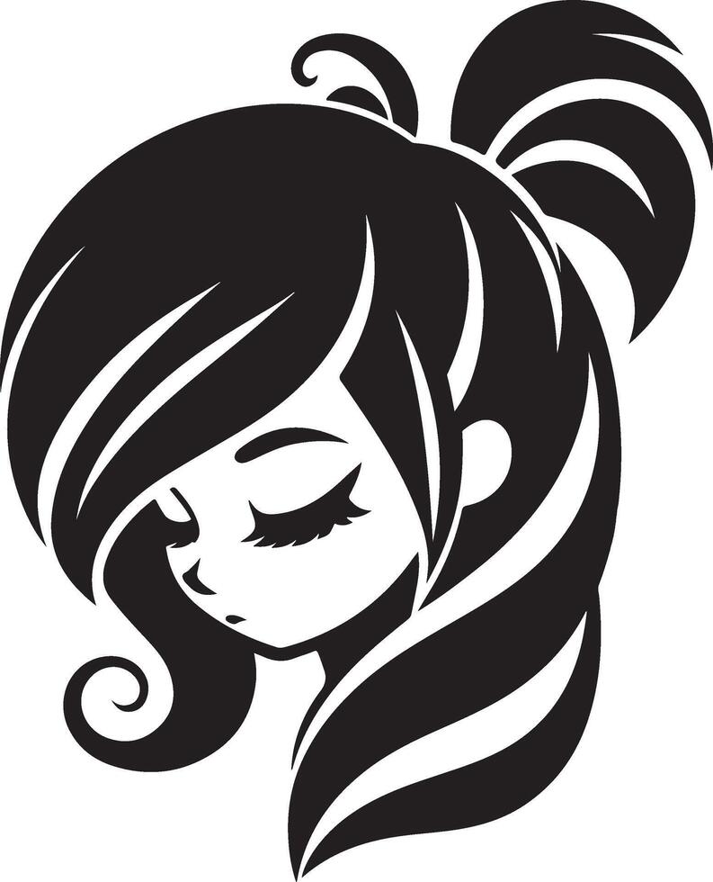 girl hair style Illustration vector