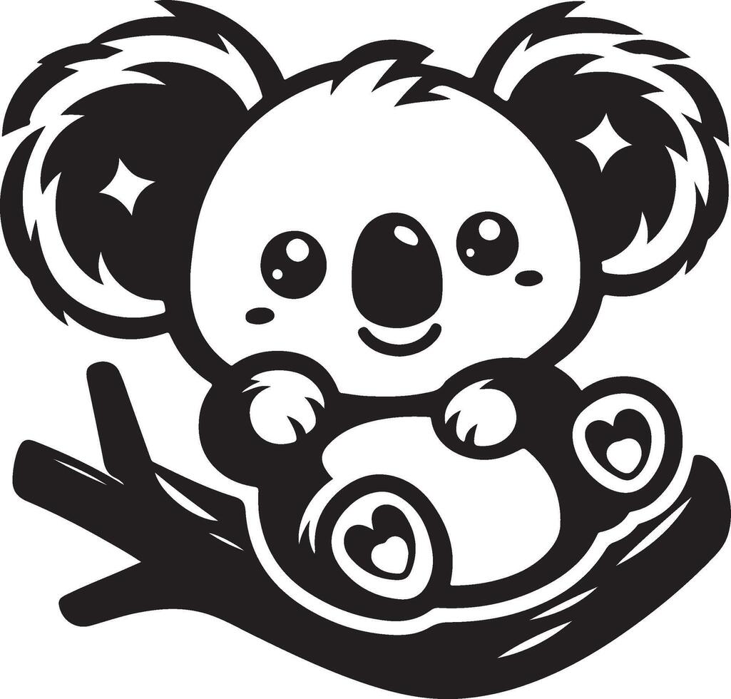 cute koala art illustration vector