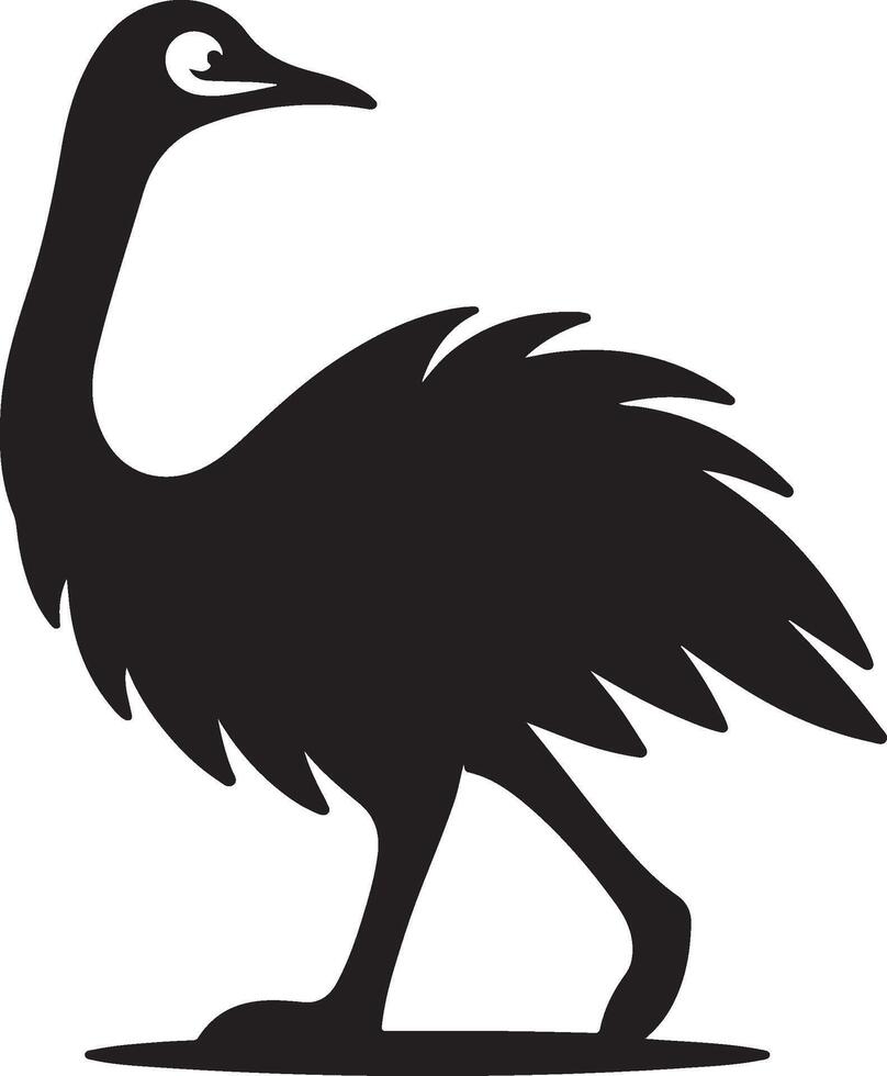 flightless silhouette illustration vector
