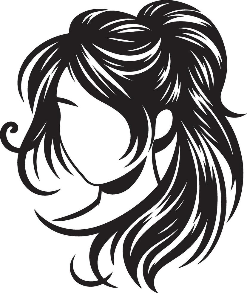 girl hair style Illustration vector