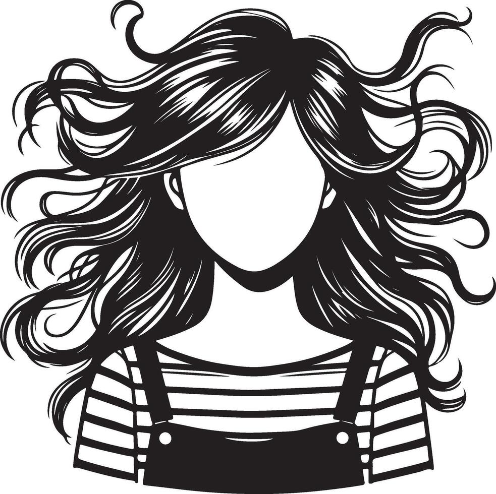 girl hairstyle Illustration vector