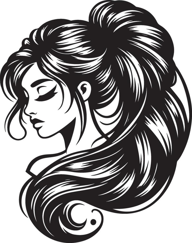 girl hair style Illustration vector