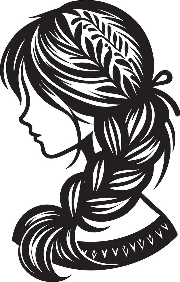 girl hair style Illustration vector