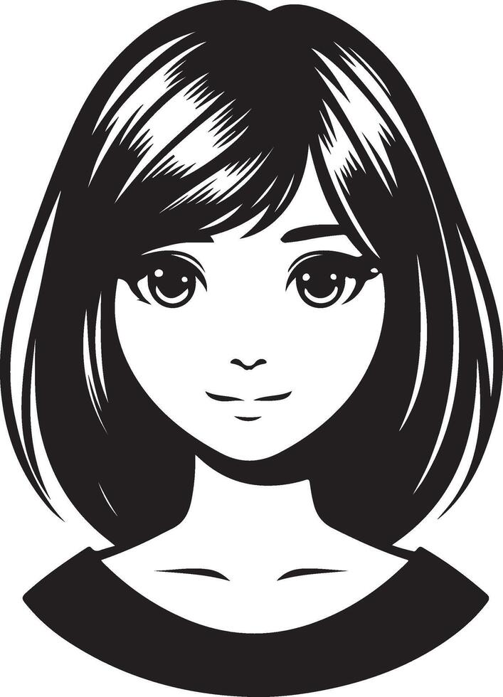 girl hairstyle Illustration vector