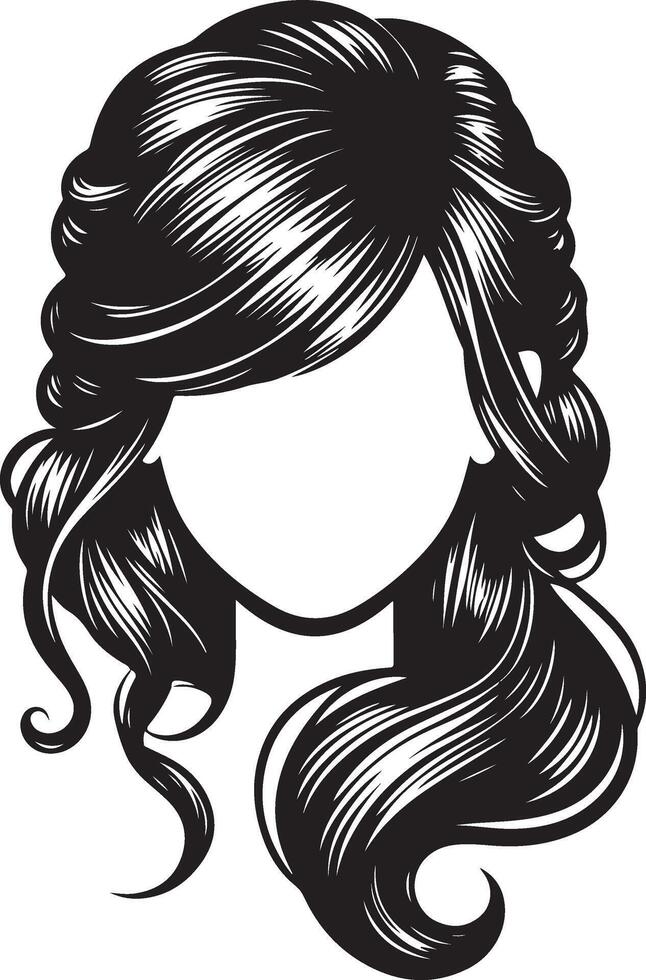 girl hair style Illustration vector