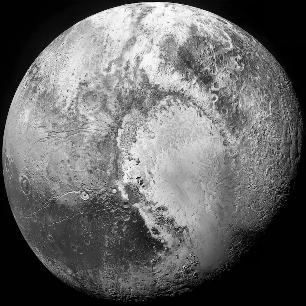 Planet Pluto orbiting in outer space. High definition image. photo