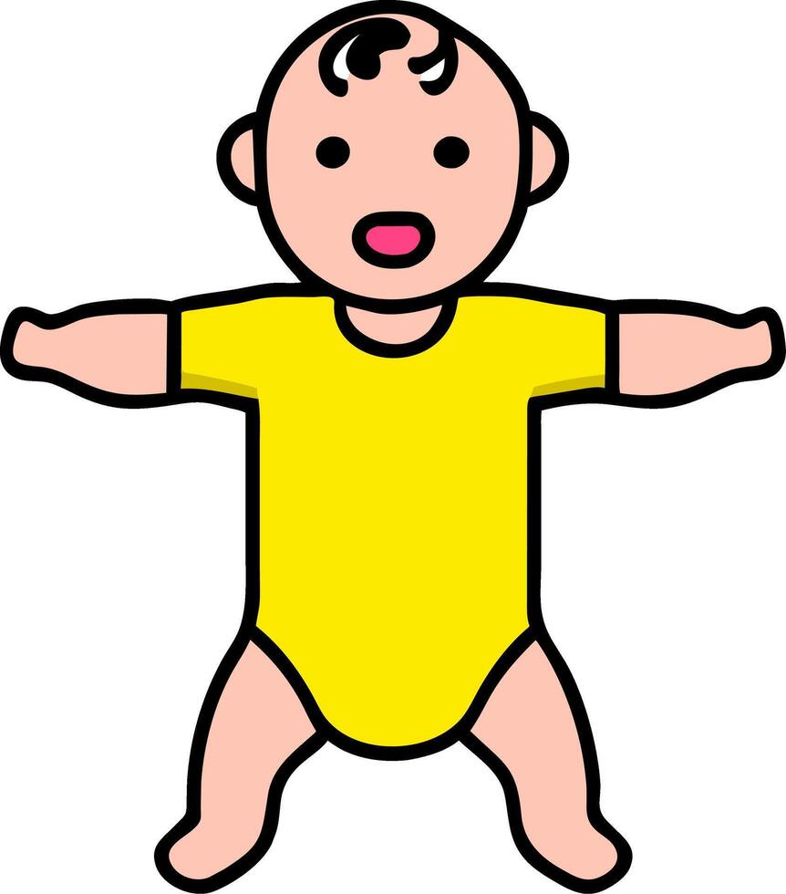 Baby yellow icon illustration vector