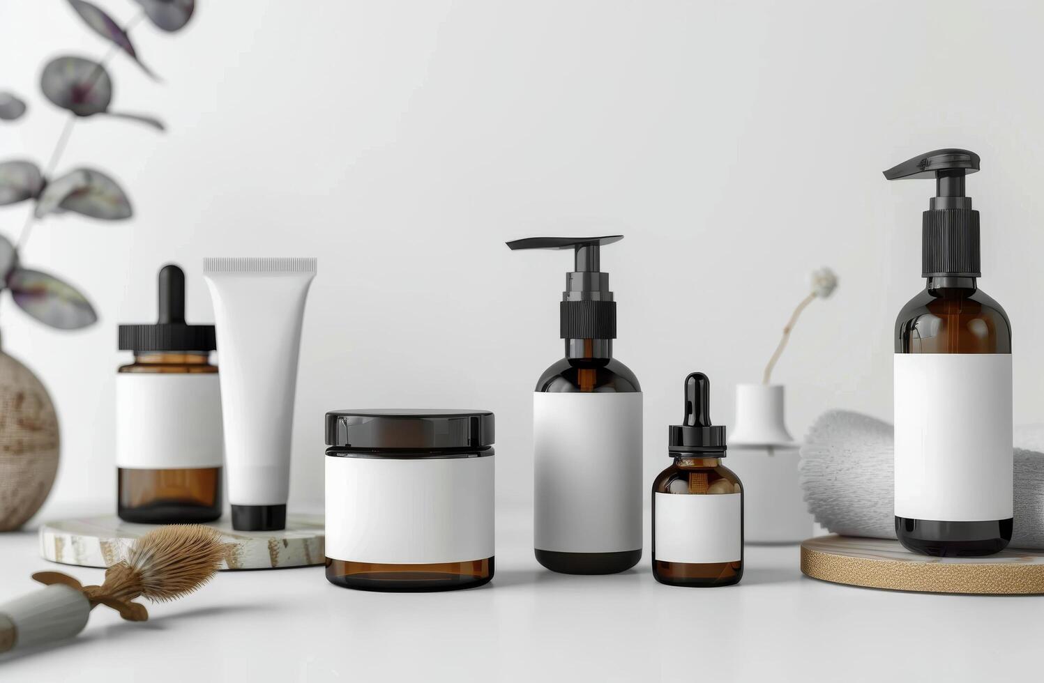 Assorted Skin Care Products Displayed Together photo