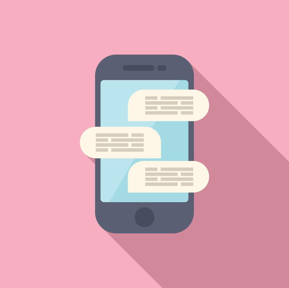Flat design smartphone with message bubbles vector