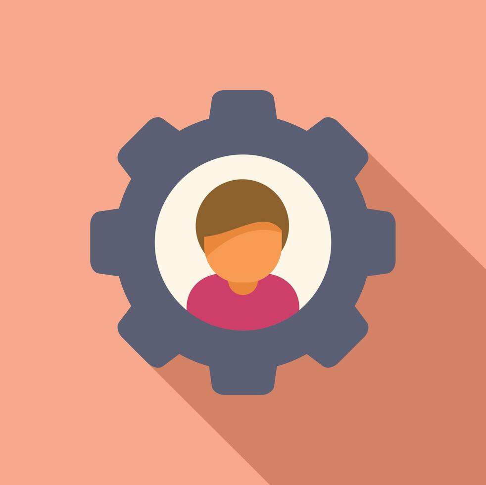 User profile icon in gear setting vector