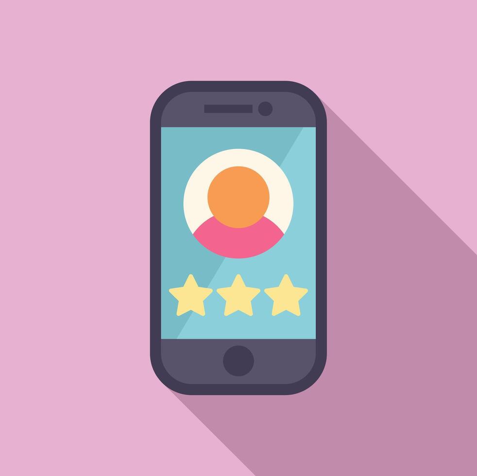 Smartphone with customer review rating illustration vector