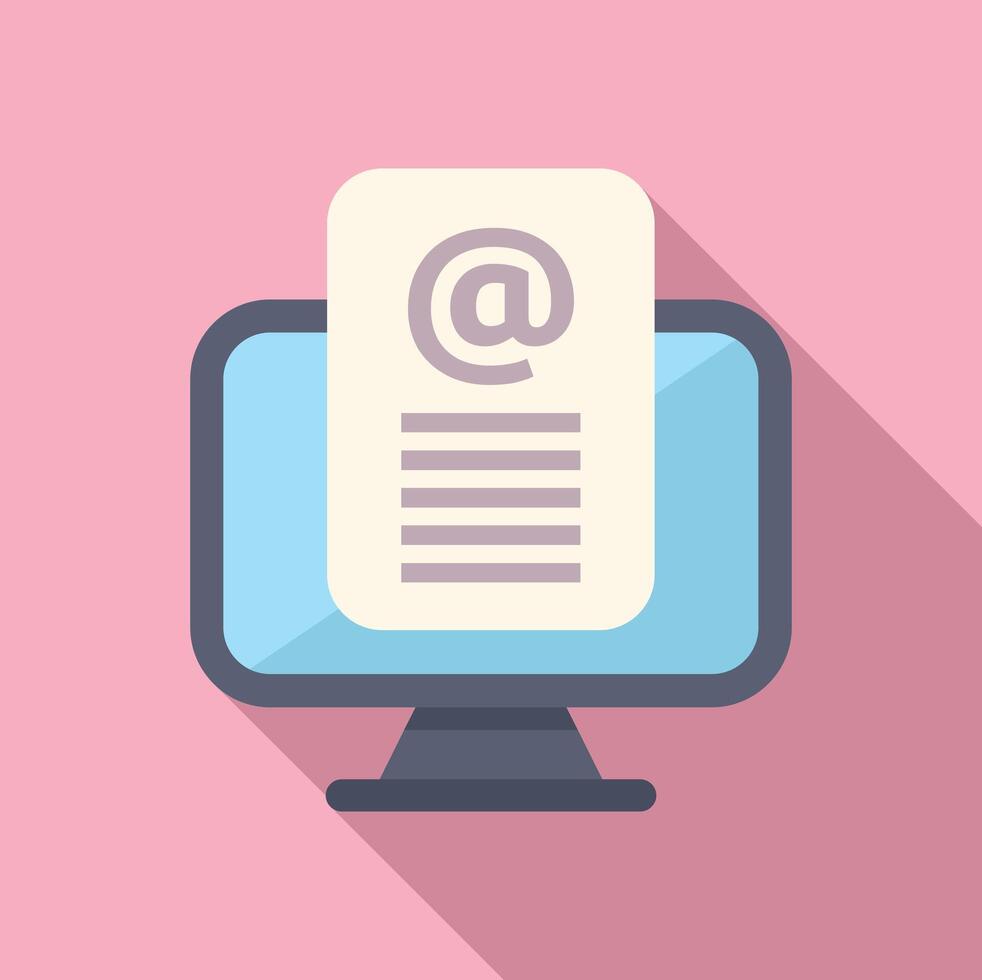 Email notification on computer icon vector