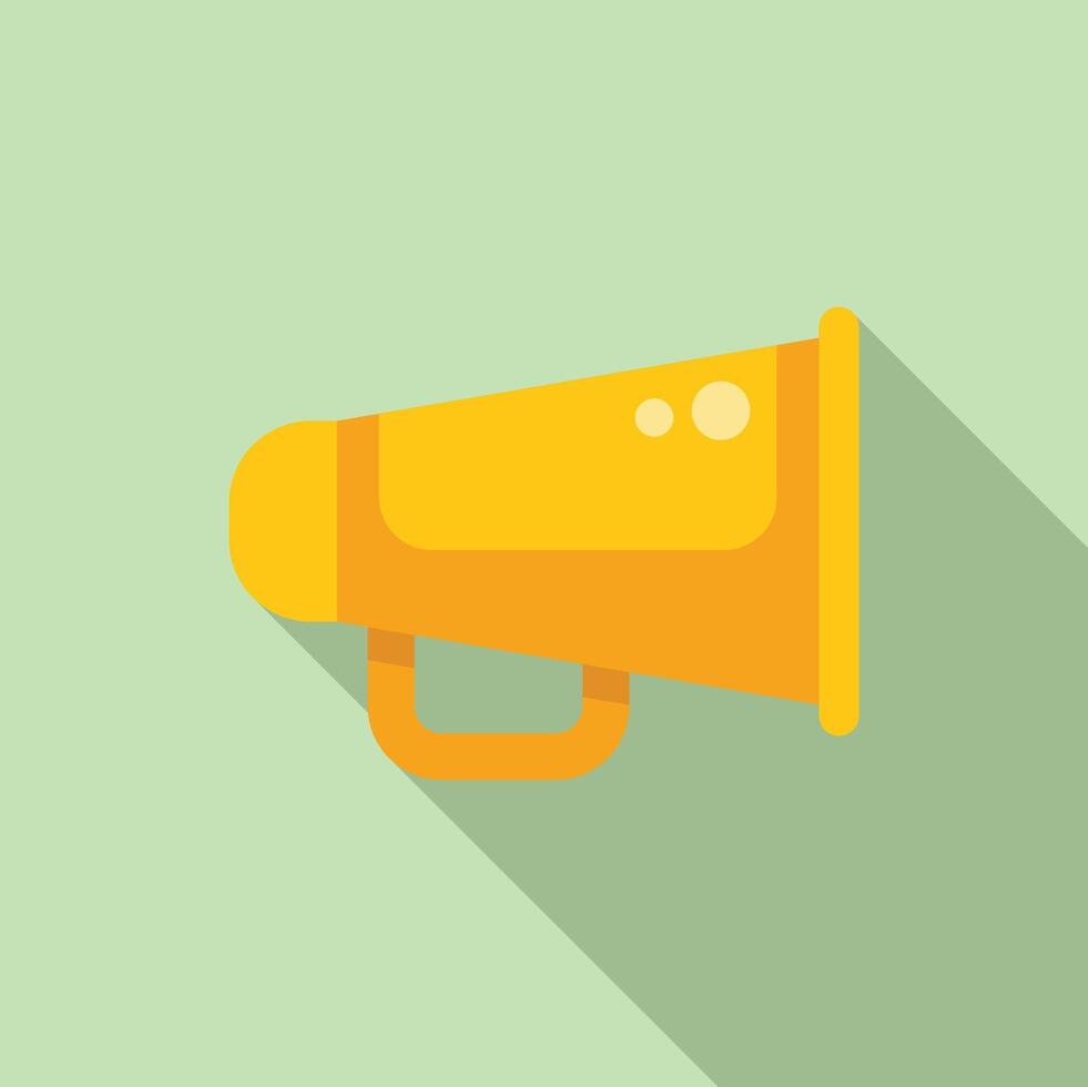 Flat design icon of yellow megaphone vector