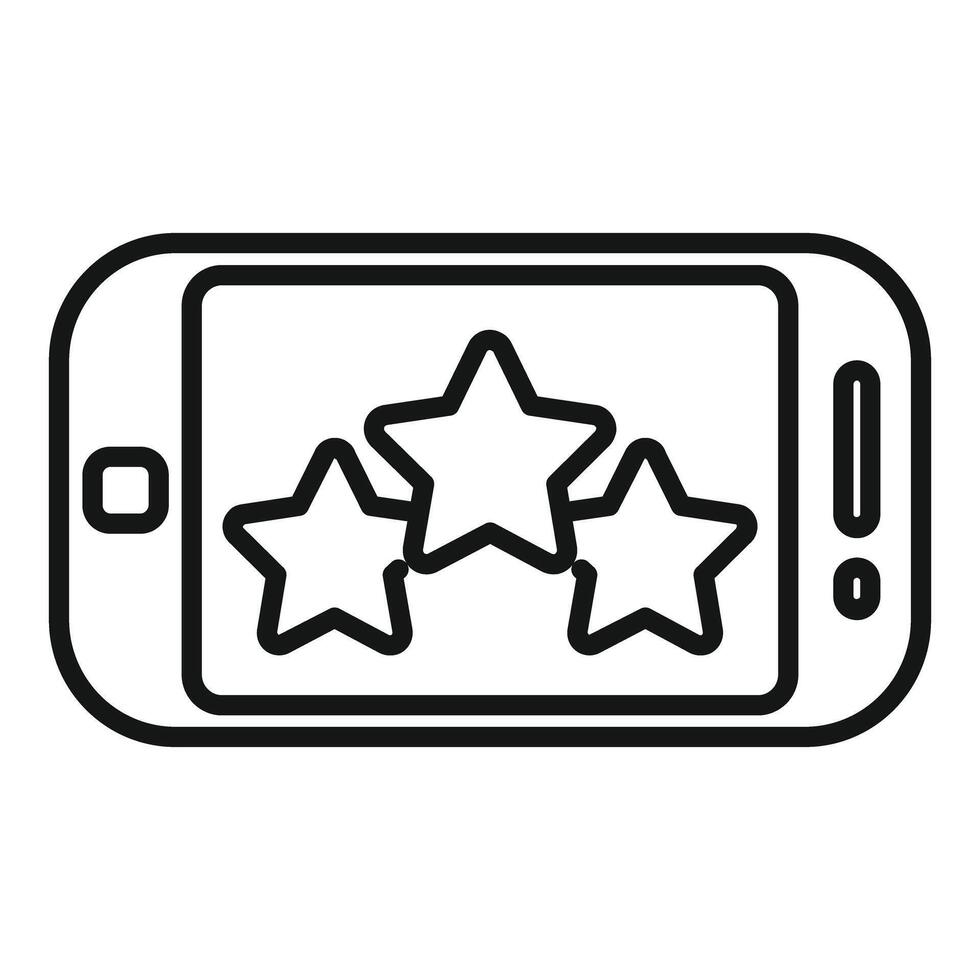 Smartphone with star rating graphic icon vector