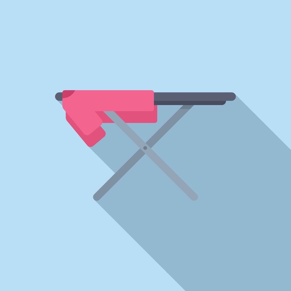 illustration of a pink iron on ironing board vector