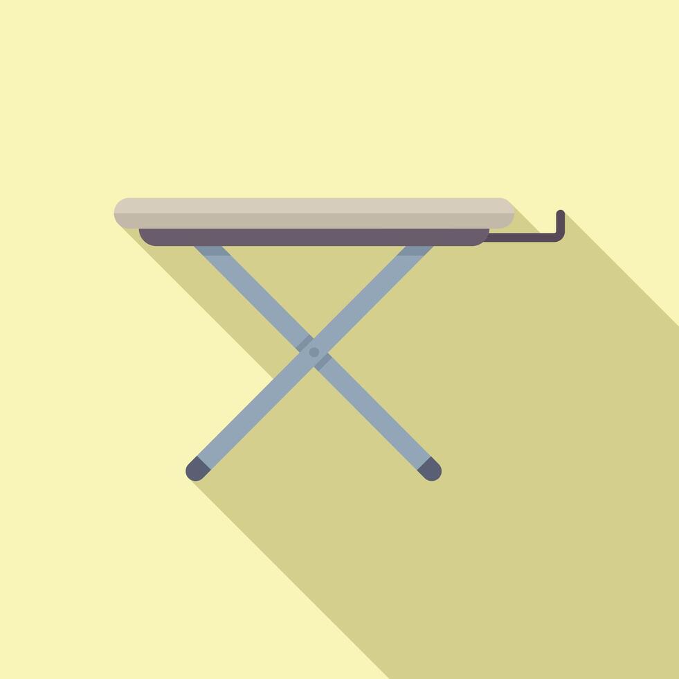 Flat design illustration of a sleek, contemporary ironing board on a pastel background vector