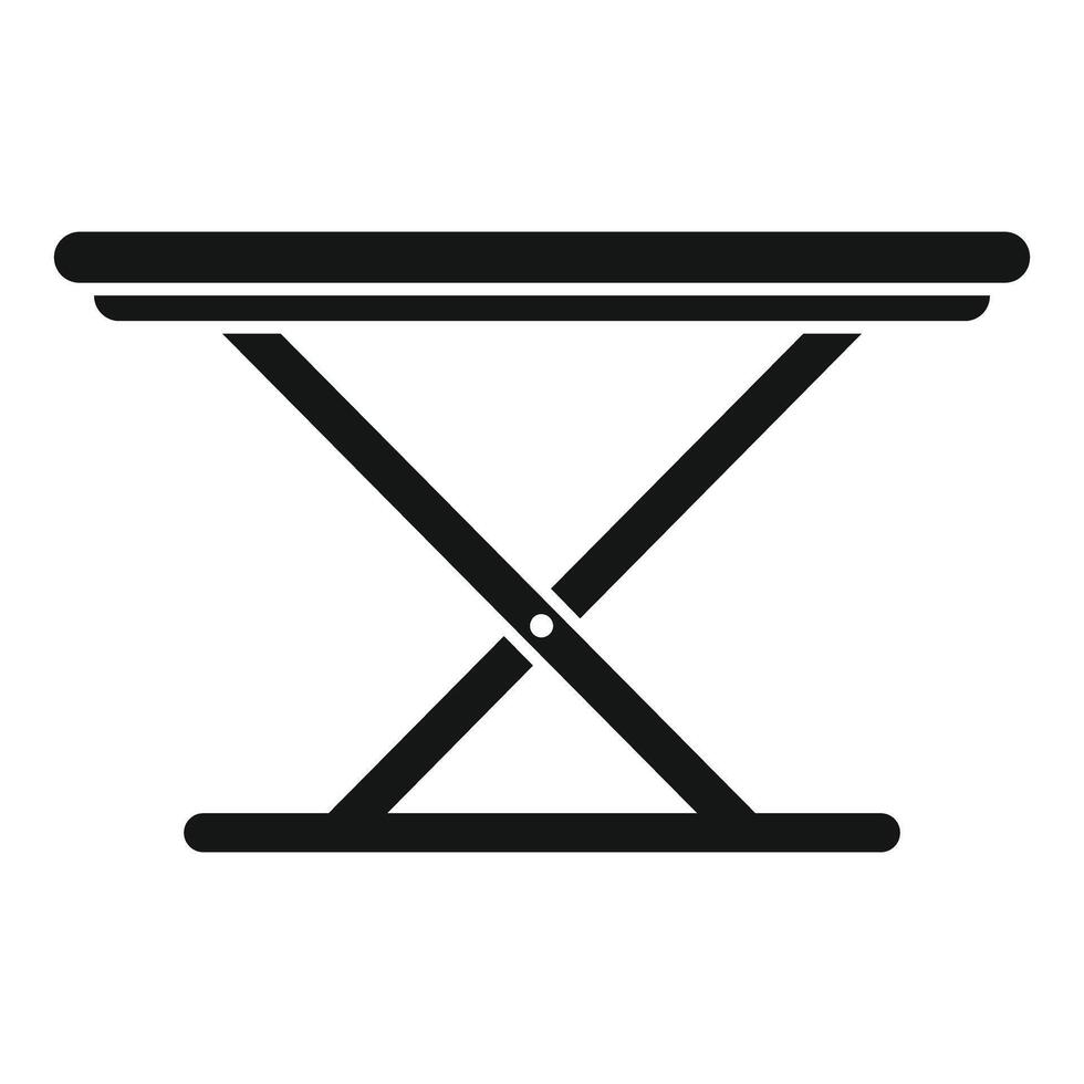 Black silhouette of foldable table icon vector