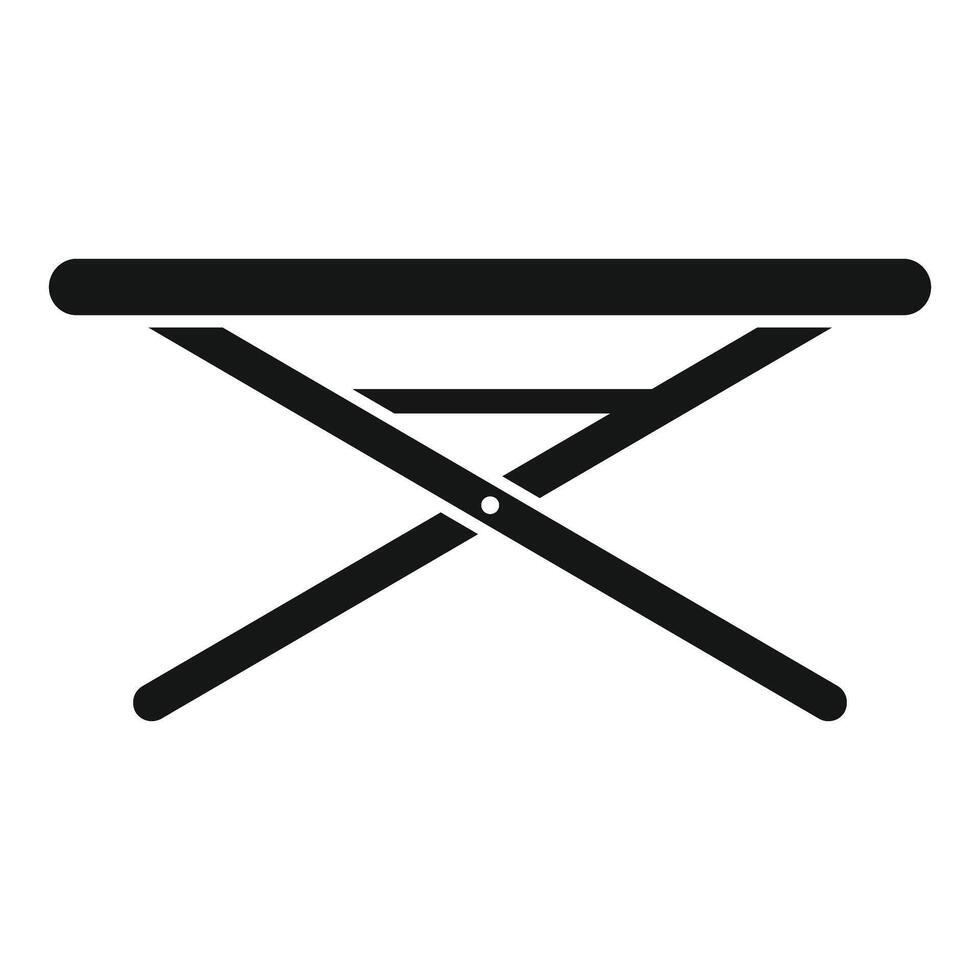 Black icon of a folding ironing board vector
