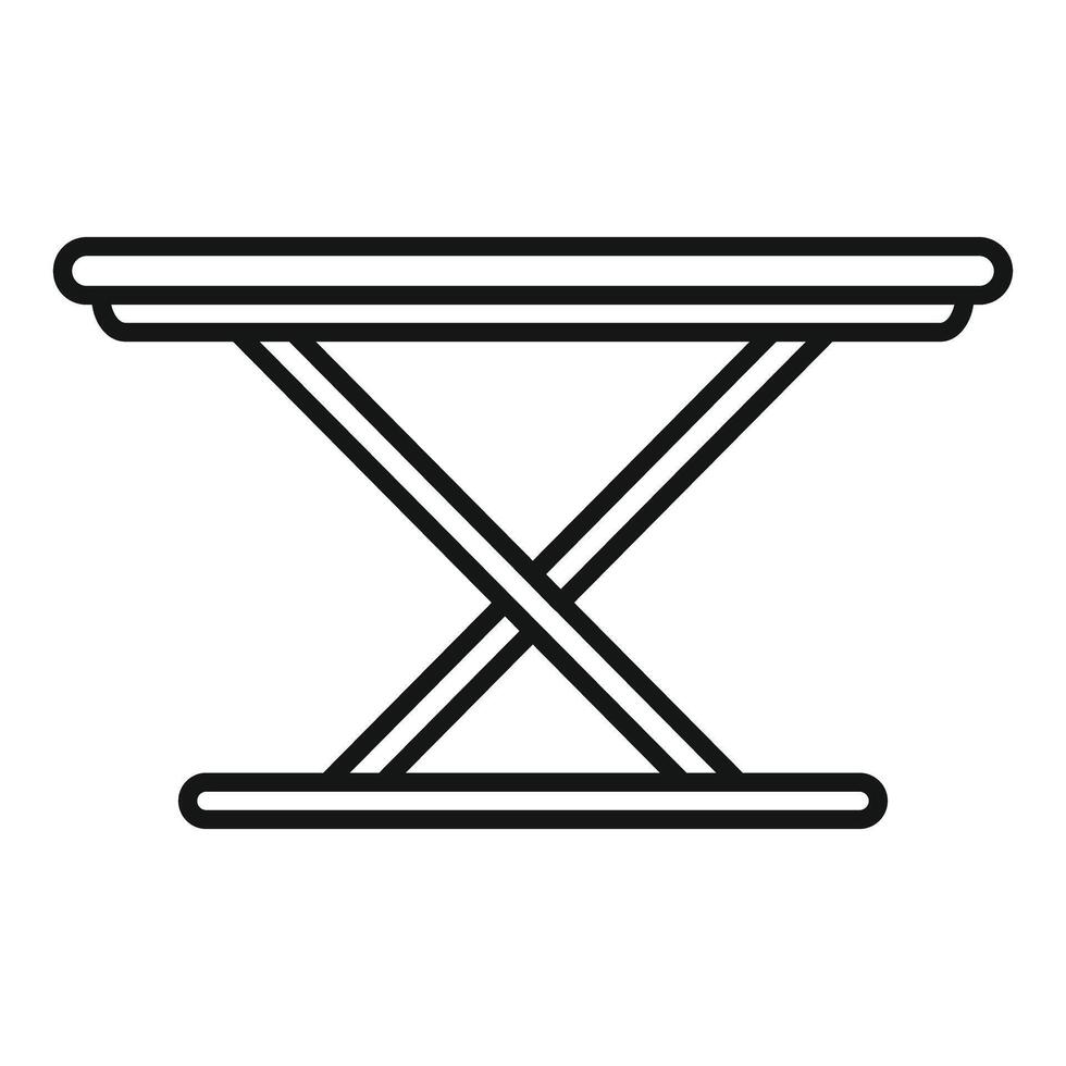 Black and white line art illustration of a folding table vector