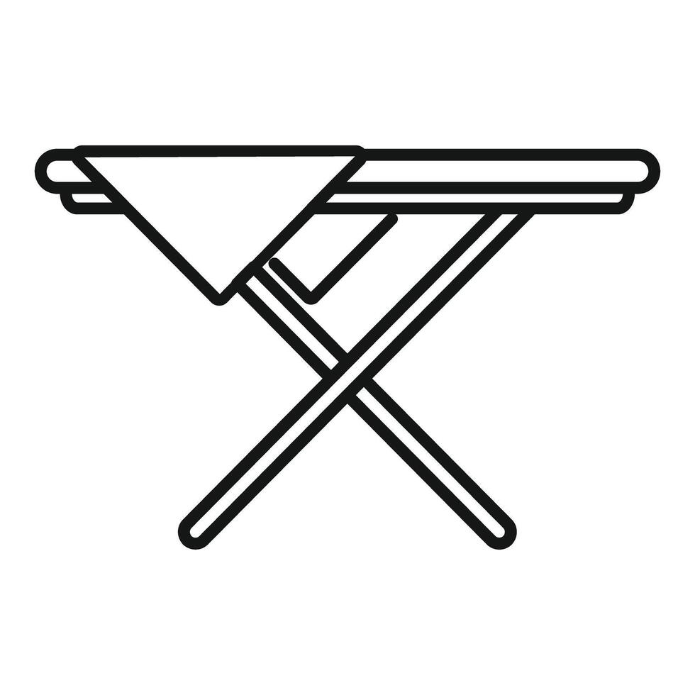 Black and white line drawing of an ironing board vector