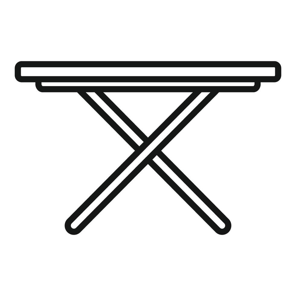 Black and white illustration of a minimalist ironing board icon vector