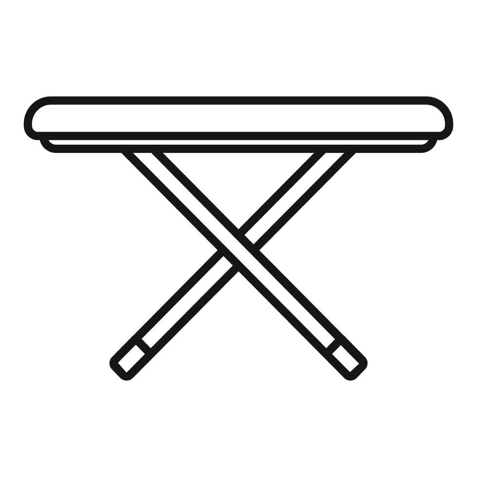 Black and white line art of an ironing board vector