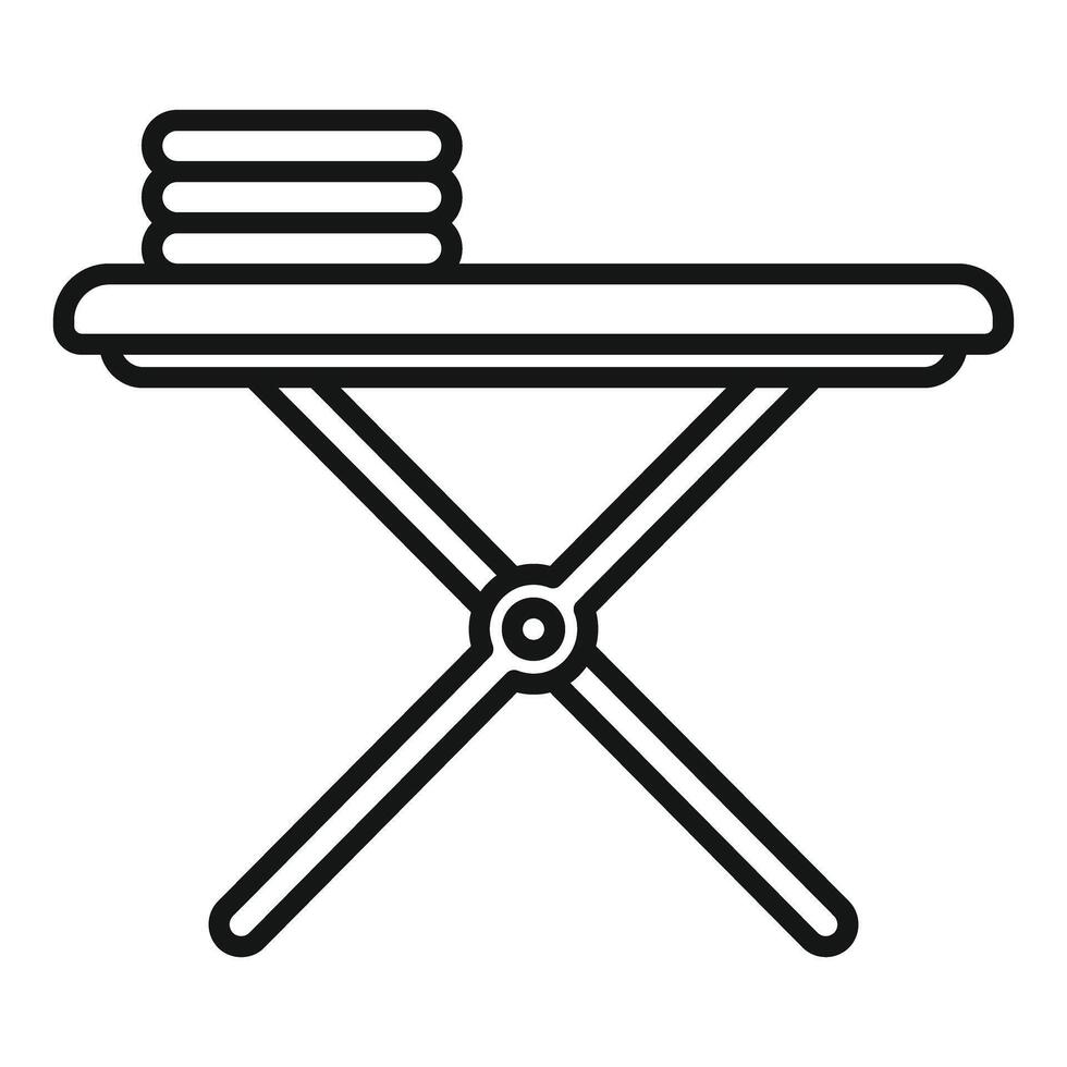 Line art illustration of a folding ironing board vector