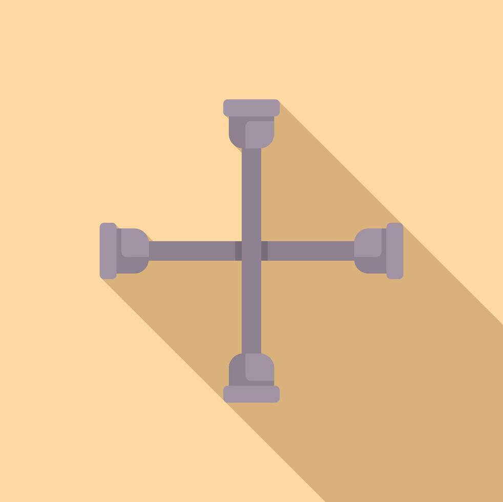 Flat design dumbbell icon with long shadow vector