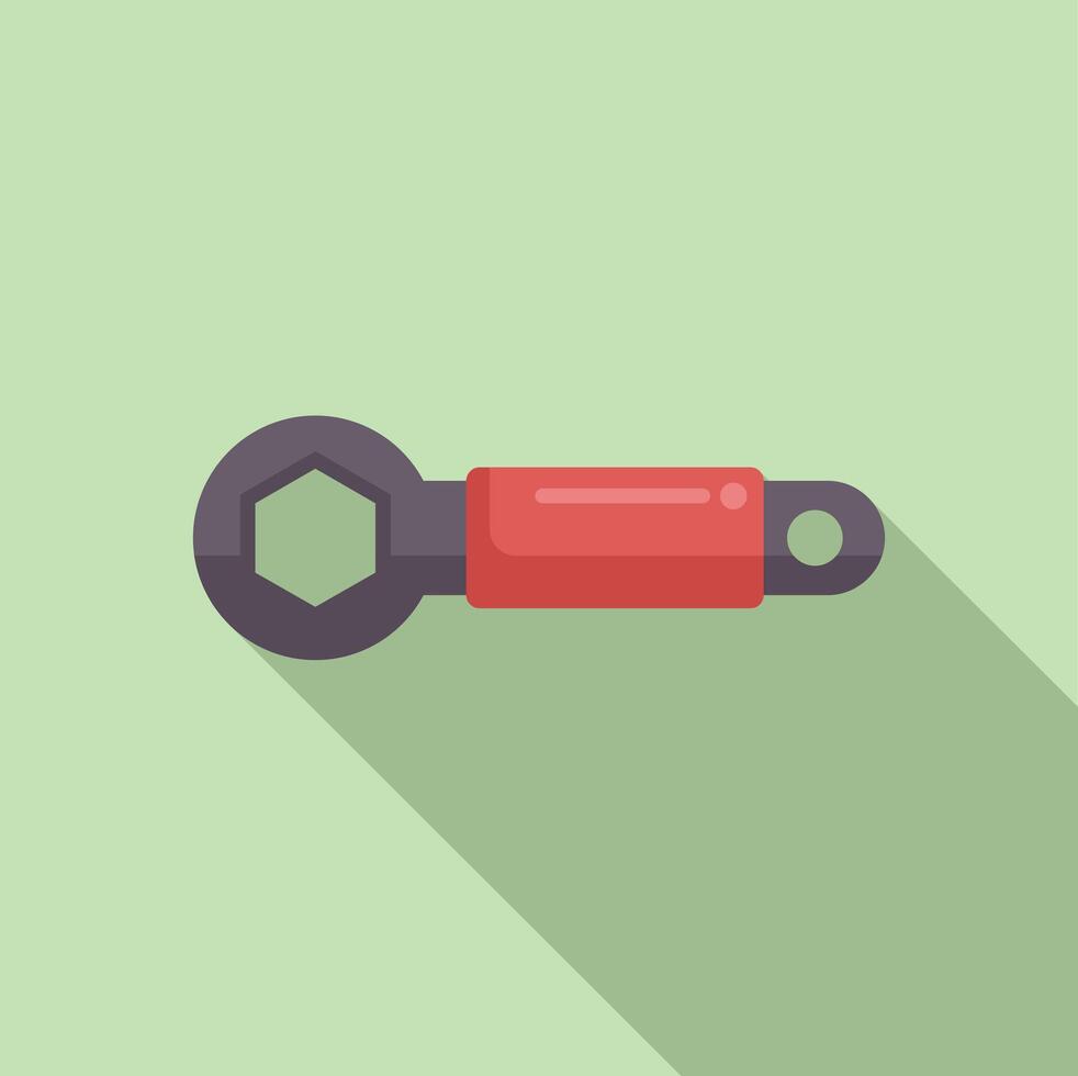 Flat design red spanner icon vector