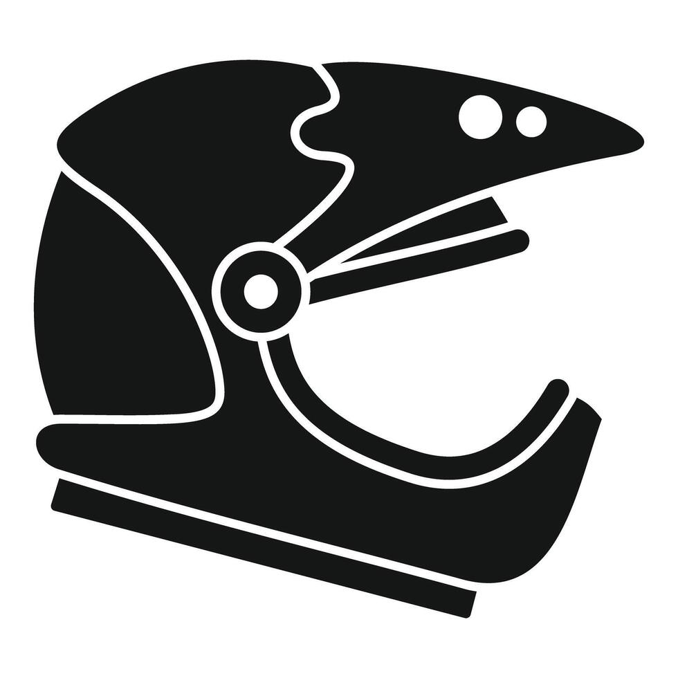 Black icon of a motorcycle helmet vector