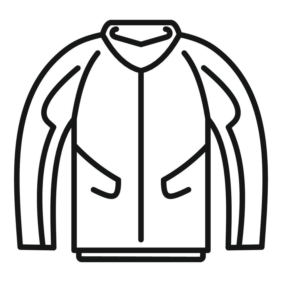 Line art illustration of a zippered jacket vector