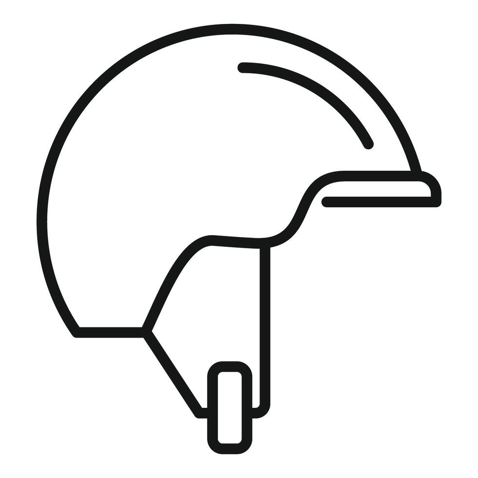 Line art drawing of a bicycle helmet vector