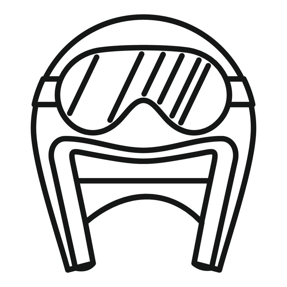 Line art illustration of safety helmet with goggles vector