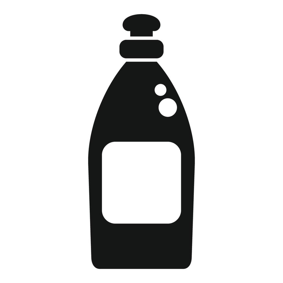 illustration of a black silhouette of a cleaning detergent bottle with a blank label vector