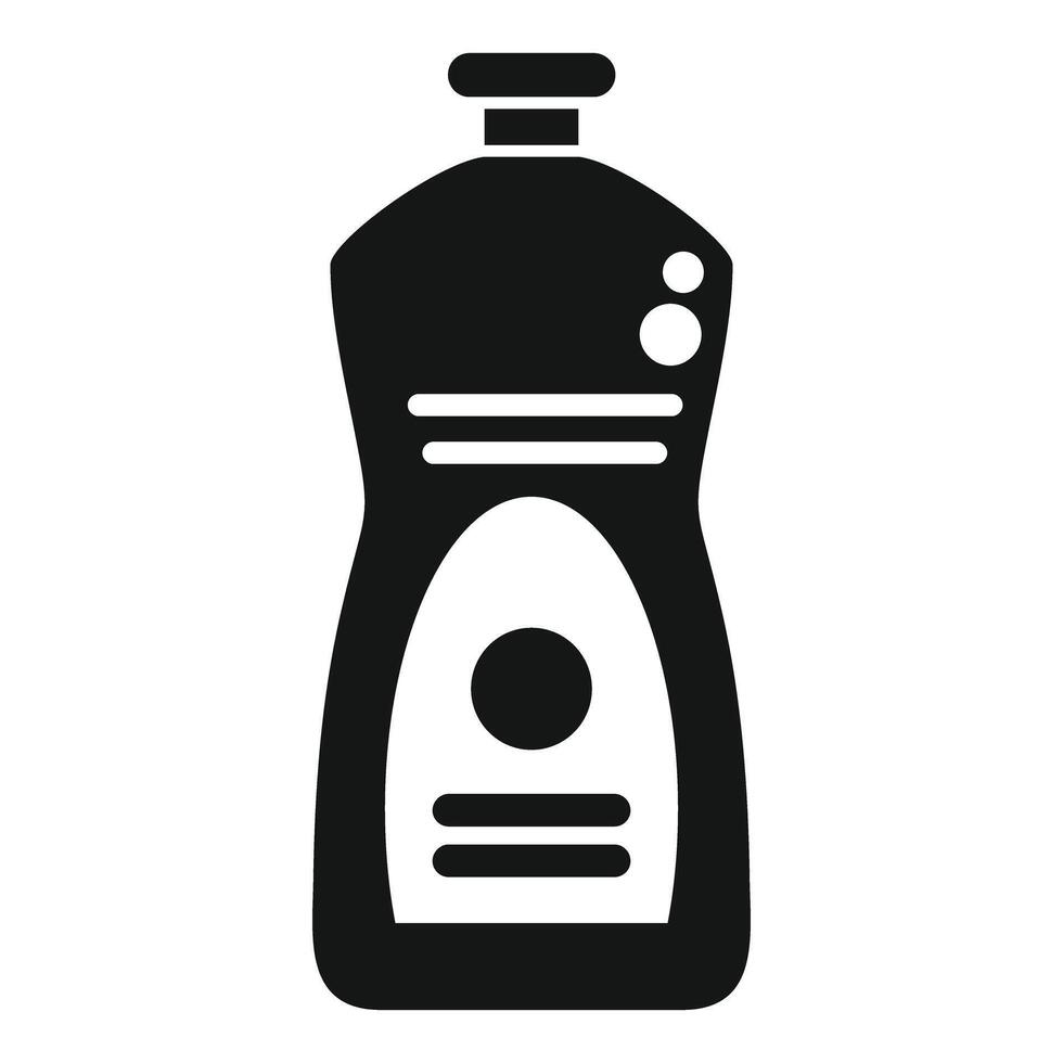 Black and white detergent bottle icon vector