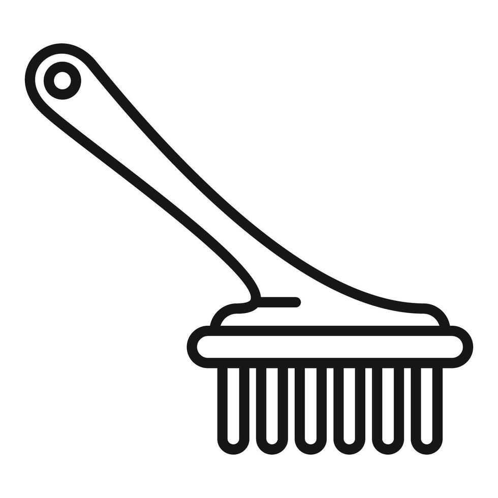 Black and white drawing of a handheld brush vector